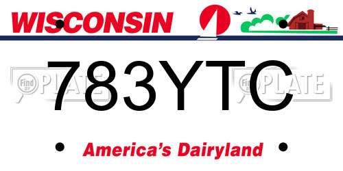 783YTC Wisconsin License Plate