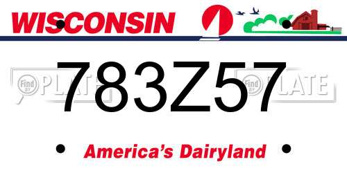 783Z57 Wisconsin License Plate