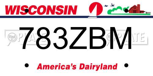 783ZBM Wisconsin License Plate
