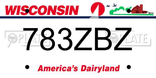 783ZBZ Wisconsin License Plate