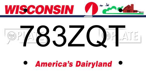 783ZQT Wisconsin License Plate