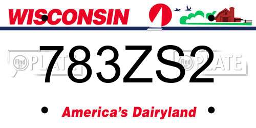 783ZS2 Wisconsin License Plate