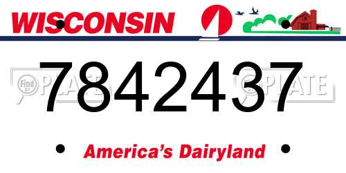 7842437 Wisconsin License Plate