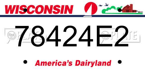 78424E2 Wisconsin License Plate