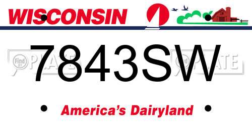 7843SW Wisconsin License Plate