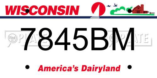 7845BM Wisconsin License Plate