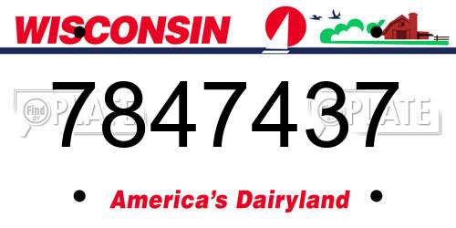 7847437 Wisconsin License Plate