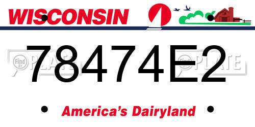 78474E2 Wisconsin License Plate