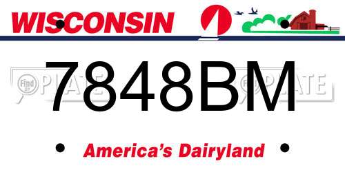 7848BM Wisconsin License Plate