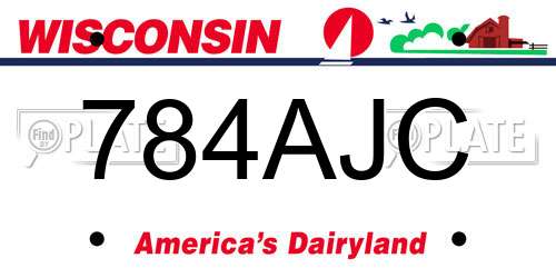 784AJC Wisconsin License Plate