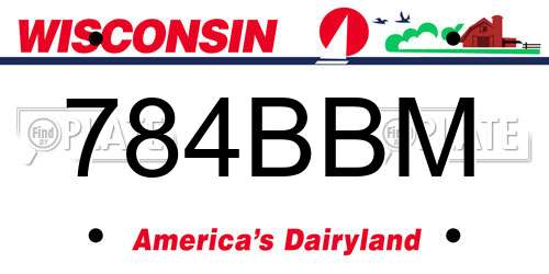 784BBM Wisconsin License Plate