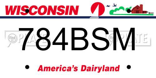 784BSM Wisconsin License Plate