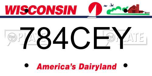 784CEY Wisconsin License Plate