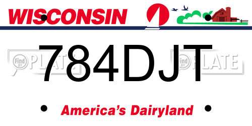 784DJT Wisconsin License Plate