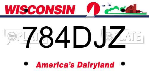 784DJZ Wisconsin License Plate