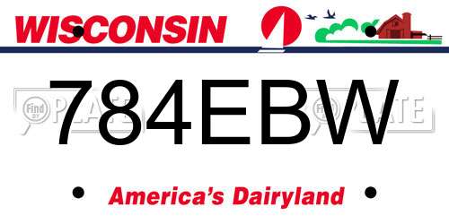 784EBW Wisconsin License Plate