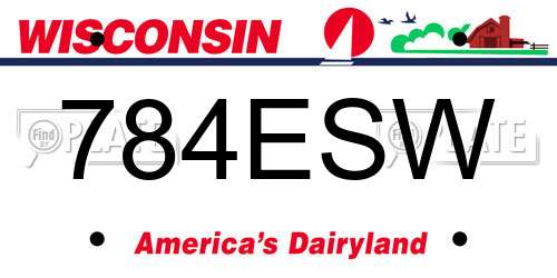 784ESW Wisconsin License Plate