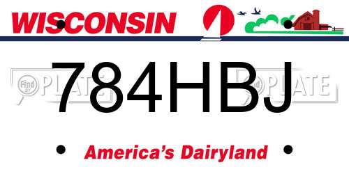784HBJ Wisconsin License Plate