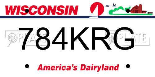 784KRG Wisconsin License Plate