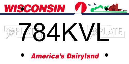 784KVL Wisconsin License Plate