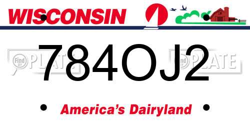 784OJ2 Wisconsin License Plate