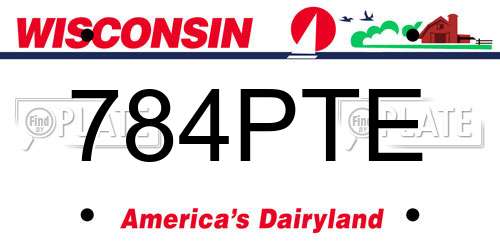 784PTE Wisconsin License Plate