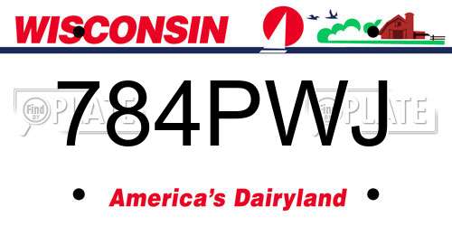 784PWJ Wisconsin License Plate