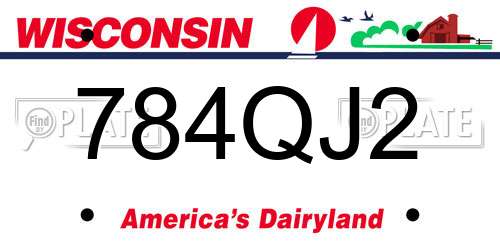 784QJ2 Wisconsin License Plate