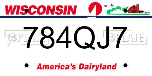 784QJ7 Wisconsin License Plate