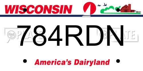 784RDN Wisconsin License Plate