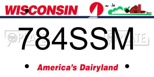 784SSM Wisconsin License Plate