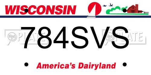 784SVS Wisconsin License Plate