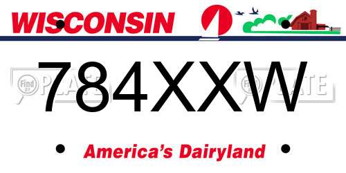784XXW Wisconsin License Plate