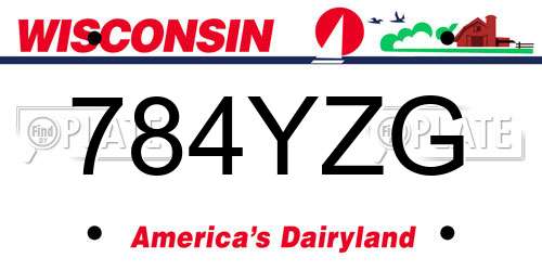 784YZG Wisconsin License Plate