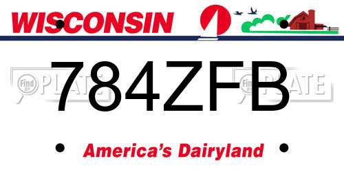 784ZFB Wisconsin License Plate