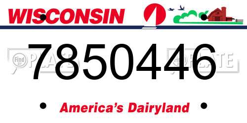 7850446 Wisconsin License Plate