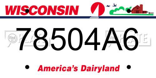 78504A6 Wisconsin License Plate