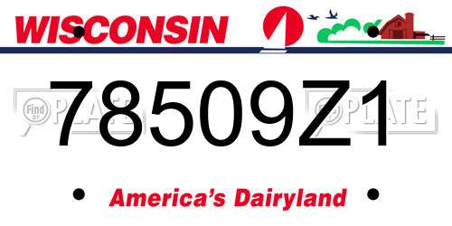 78509Z1 Wisconsin License Plate