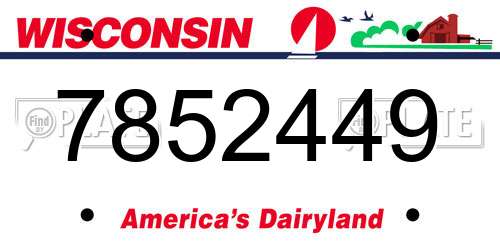 7852449 Wisconsin License Plate