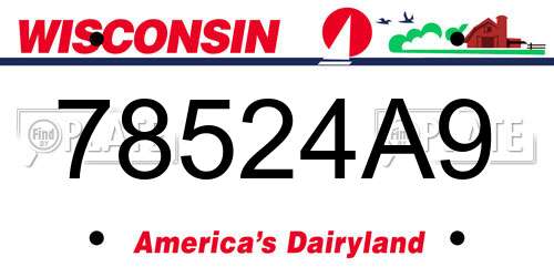 78524A9 Wisconsin License Plate