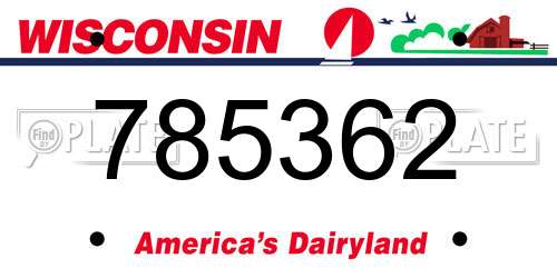 785362 Wisconsin License Plate