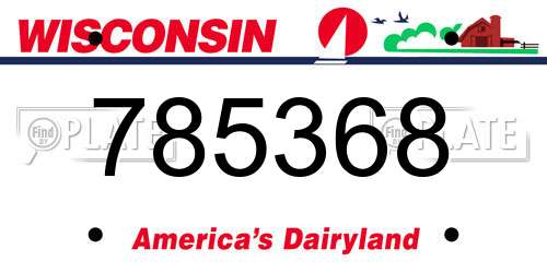 785368 Wisconsin License Plate