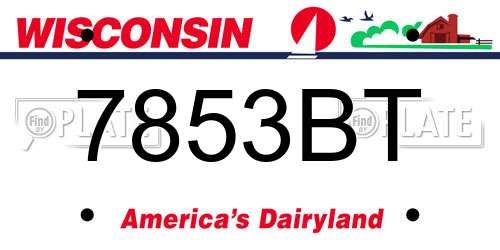 7853BT Wisconsin License Plate