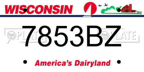 7853BZ Wisconsin License Plate
