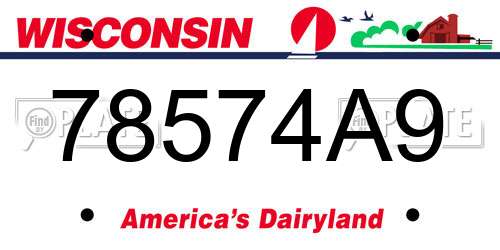 78574A9 Wisconsin License Plate