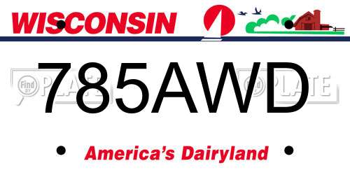 785AWD Wisconsin License Plate