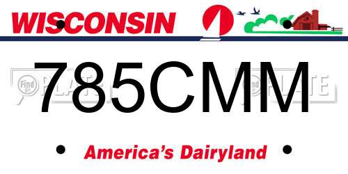 785CMM Wisconsin License Plate