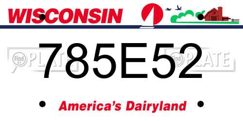 785E52 Wisconsin License Plate