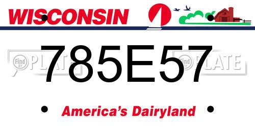 785E57 Wisconsin License Plate