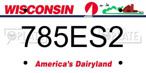 785ES2 Wisconsin License Plate